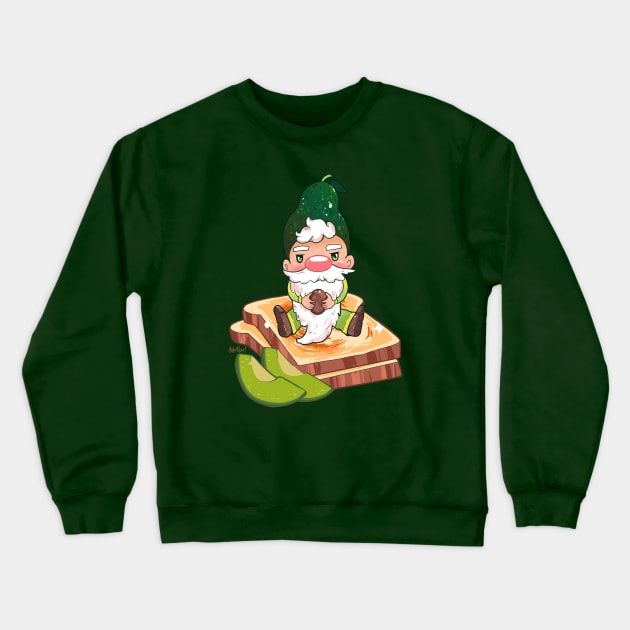 Avocado Gnome Crewneck Sweatshirt by paintdust